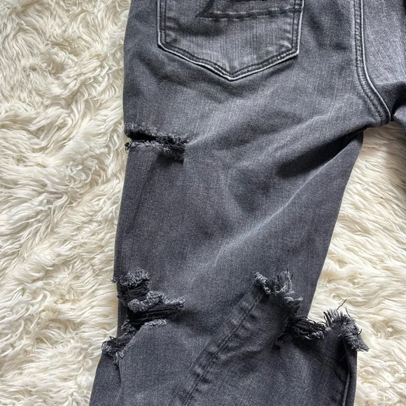 American Eagle Outfitters Charcoal Distressed Skinny Jeans - Picture 15 of 16